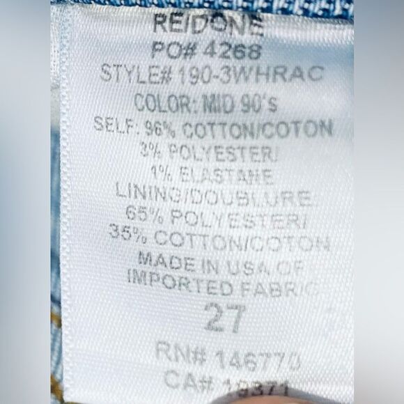 RE/DONE Stretch High Rise Straight Leg Jeans 27x28 Mid 90s Wash USA - Picture 10 of 14